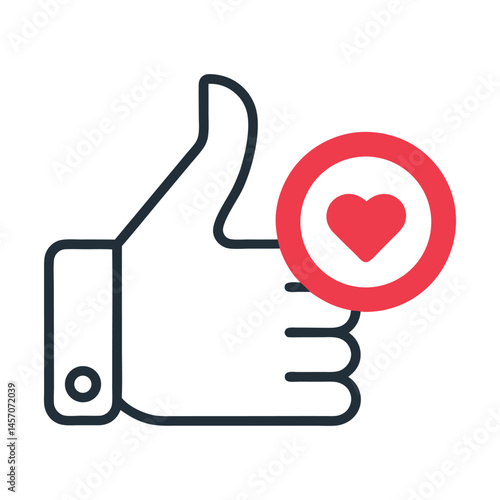 Social Media Like Heart Symbol Vector.