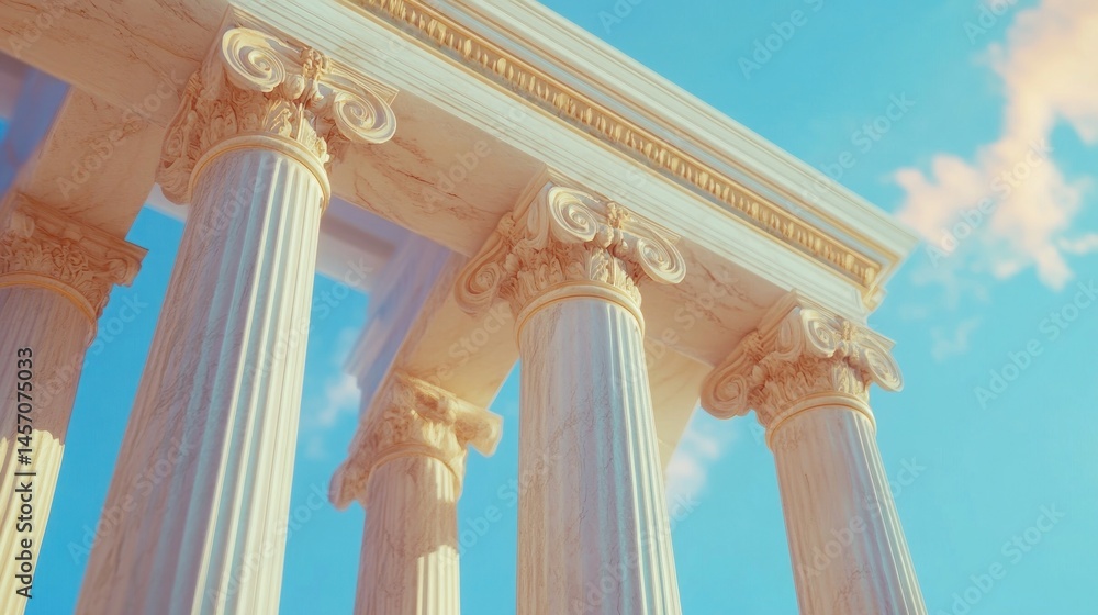 Fototapeta premium Ancient Columns against a Pastel Sky