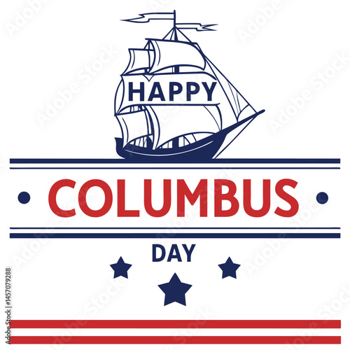 Let us celebrate Columbus Day with nautical ship icon