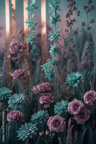 Floral twilight background 