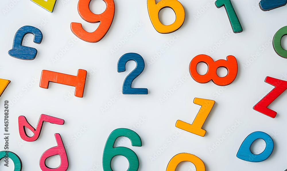 Fototapeta premium Colorful numbers educational background