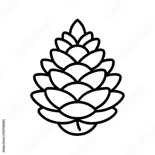 Pinecone Decoration Outline Line Art Vector