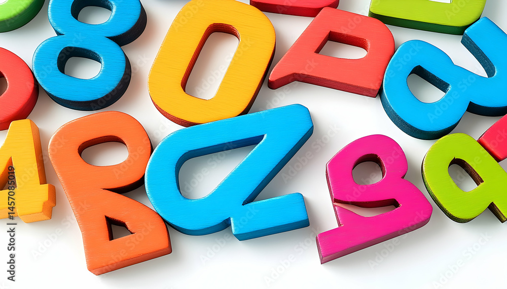 Naklejka premium Colorful plastic numbers isolated