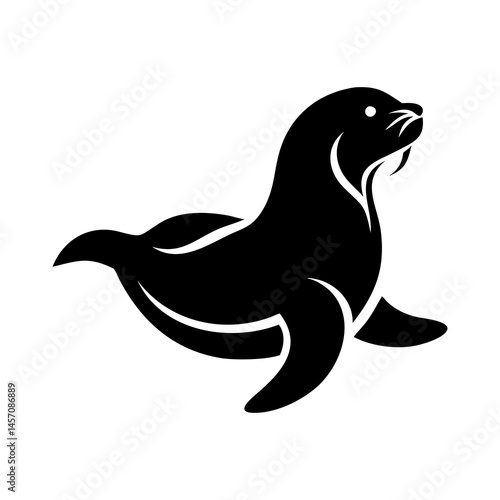 silhouette of the sea lion sealion silhouettes vector