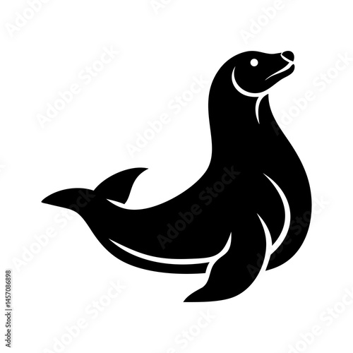 silhouette of the sea lion sealion silhouettes vector