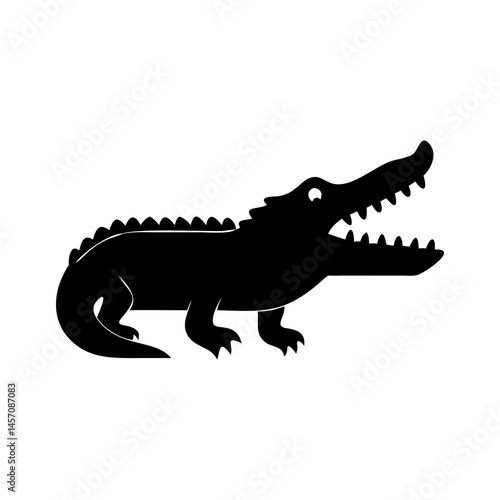 Vector of crocodile design on white background. Wild Animals enormous animals silhouettes collection crocodile silhouettes 