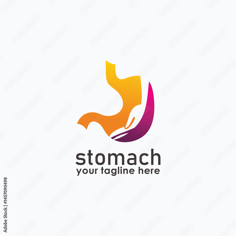Obraz premium Stomach Logo vector illustration design, Healthy Logo element icon, Stomach healthcare icon vector template