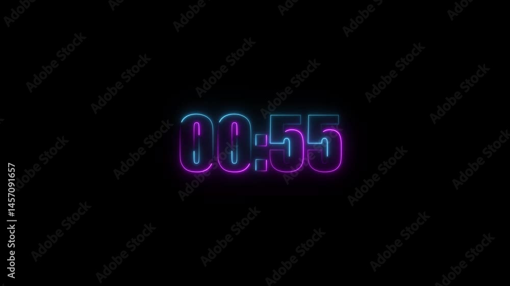 glowing neon colorful 1 minute countdown animation from 60 seconds to 0 seconds. 60 seconds to 0 seconds on a transparent background.1 minute countdown timer on a transparent background. glowing neon colorful 1 minute countdown animation from 60 seconds to 0 seconds. 60 seconds to 0 seconds on a transparent background.1 minute countdown timer on a transparent background.