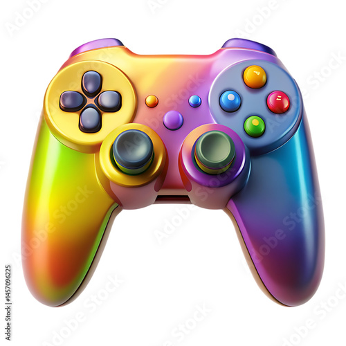 Rainbow Gaming Controller: Colorful Gamepad Image