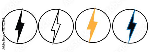 
flash lightning bolt icon. Electric power symbol. Power energy sign, vector illustration