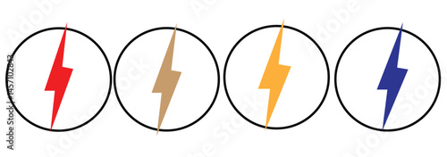 Lightning icon set. electric icon vector. power icon. energy sign