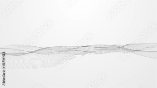 White digital minimalist background, wave in the center, smooth digital background, simple white particle background, loop animated backgrounds