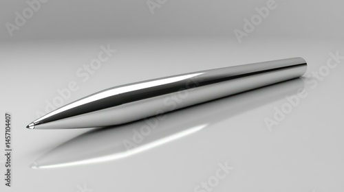 Wallpaper Mural A shiny silver pen is resting on a light reflective surface Torontodigital.ca