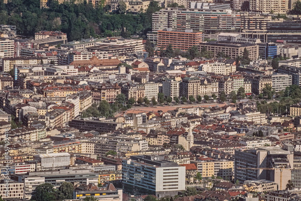 Genève, Plainpalais depuis le Salève Genève, Plainpalais depuis le Salève