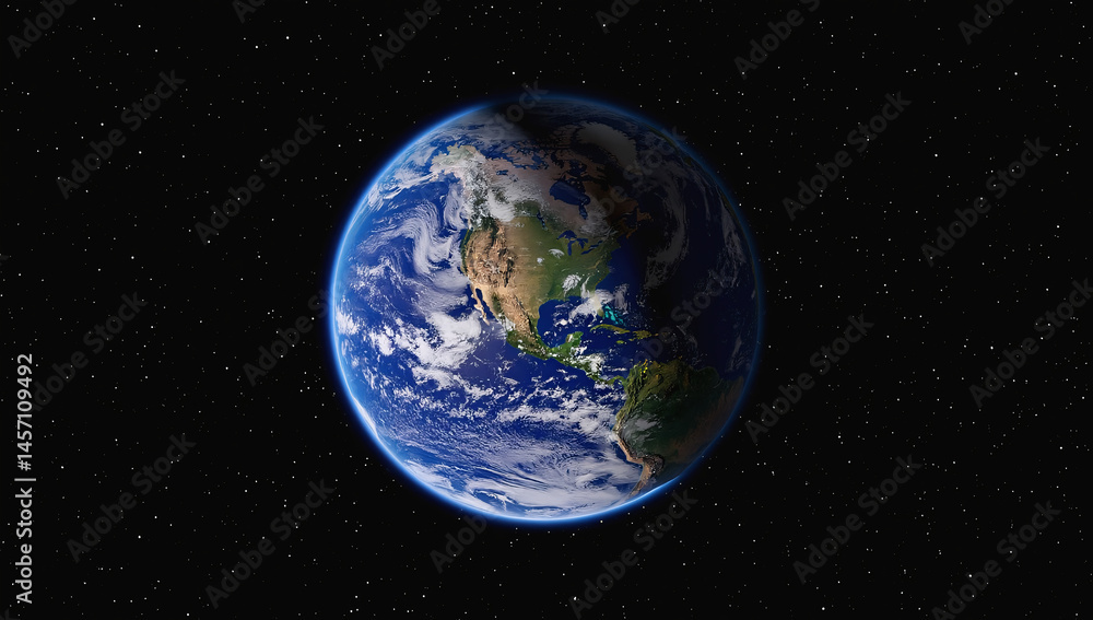 Fototapeta premium aerial view of the planet earth in space