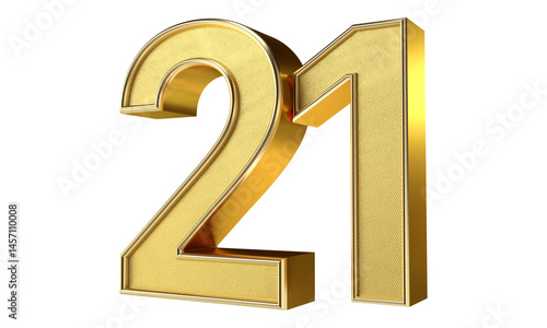 Bling Bling Diamond Gold Number 21 3D Text Effect
