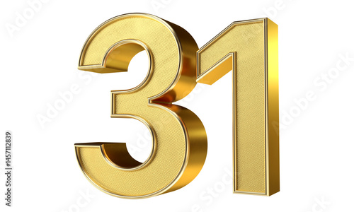 Bling Bling Diamond Gold Number 31 3D Text Effect