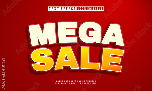 Mega sale bold 3D editable text effect for standout promotional and sale designs.