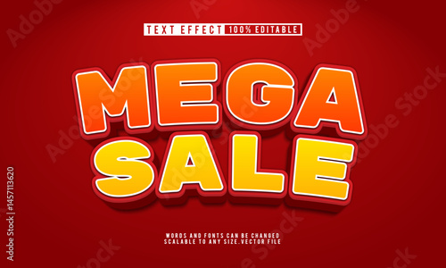 Mega sale bold 3D editable text effect for standout promotional and sale designs.