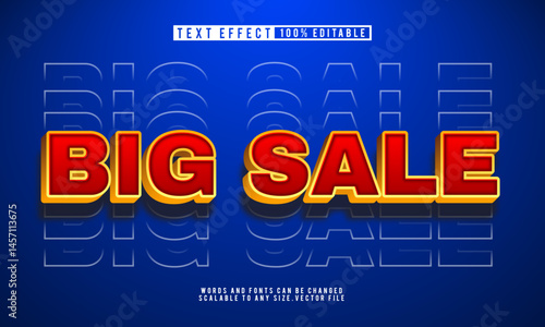 Big sale editable text effect in bold 3D style, perfect for promo design needs.