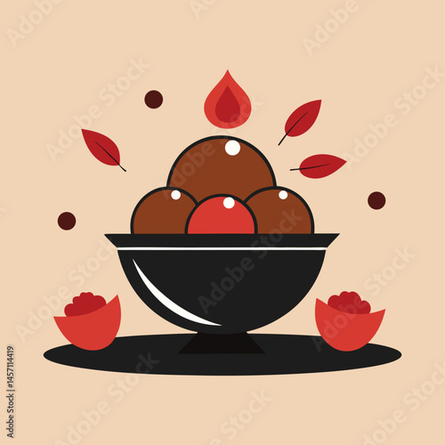 Gulab Jamun in Syrup Bowl Silhouette