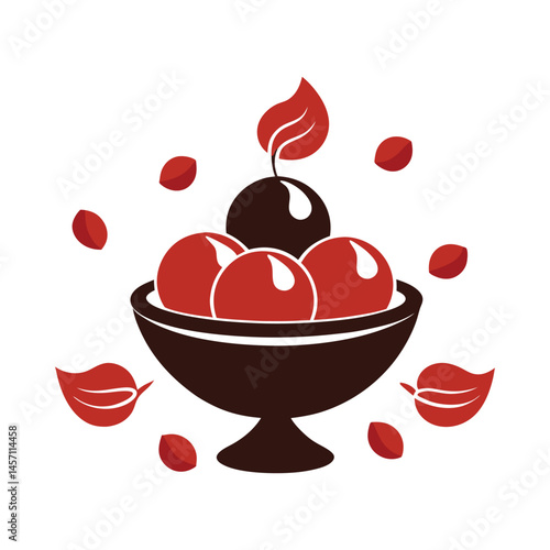 Gulab Jamun in Syrup Bowl Silhouette
