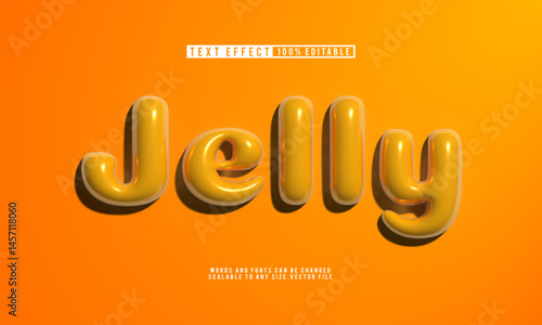 Editable 3D jelly text effect in fun balloon style. Perfect for playful designs