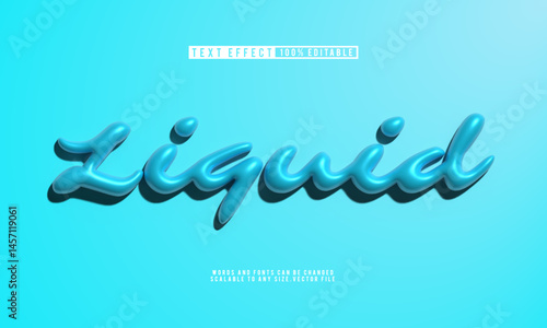 Editable liquid text effect in a playful balloon style for creative designs.