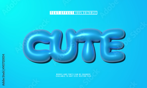 Editable cute balloon-style text effect, perfect for playful designs