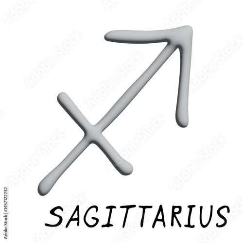 3d sagittarius zodiac sign Esoteric symbol Astrology clipart Element for design