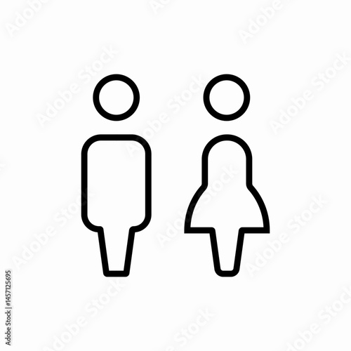 Unisex restroom facility icon vector sign