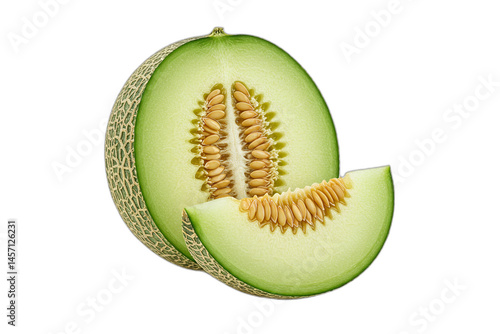 Fresh Galia Melon and Other Melons with Seeds