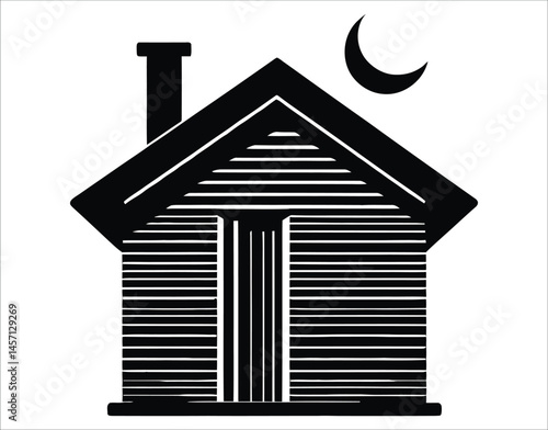 Flat Single House Icon – Silhouette Style