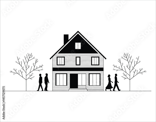 House Logo Style Vector – Minimal Black