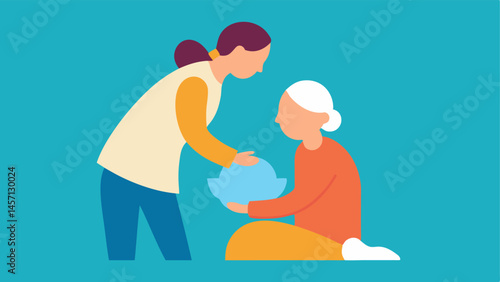 Dementia Care An image depicting a caregiver assisting an elderly person with dementia during an activity illustrating the special care needed for cognitive impairments.