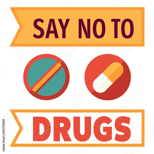 


   Anti Drug day vector illustration.
