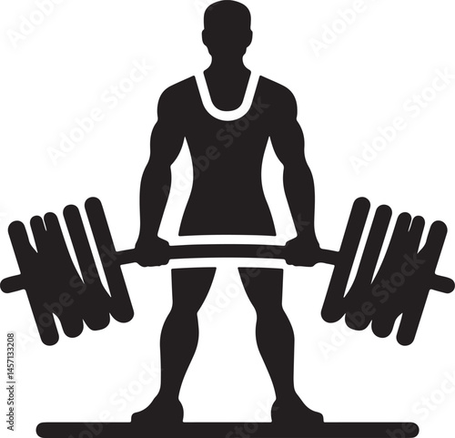 Silhouette vector of a deadlift icon. Perfect for fitness, strength training, gym workouts, and weightlifting design projects.