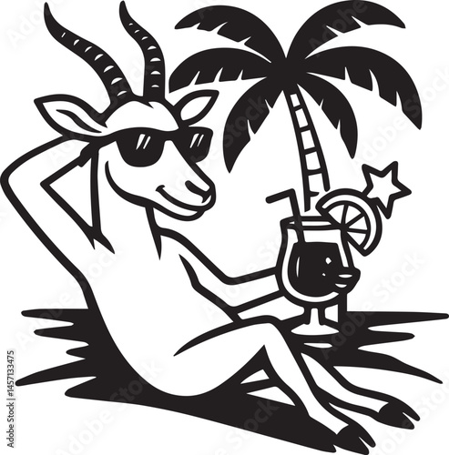 man on the beach with palms