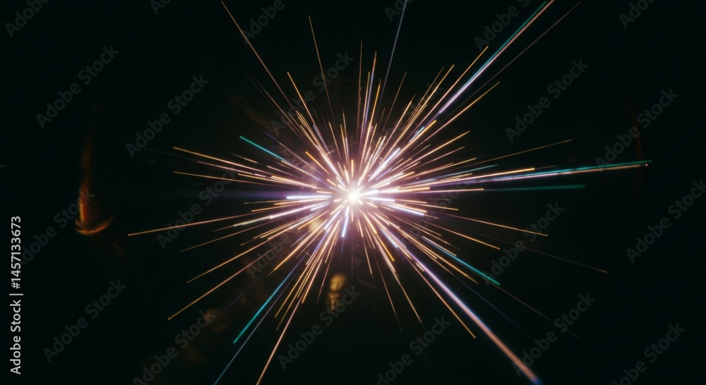 Fototapeta premium Abstract Light Burst Explosion with Colorful Rays