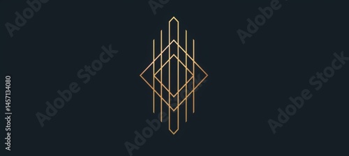 Obraz na płótnie Modern Art Deco Business Logo in Gold Geometric Design w salonie