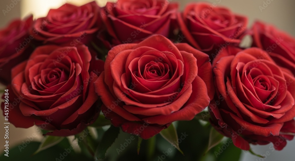 Closeup of a Bouquet of Deep Red Roses Closeup of a Bouquet of Deep Red Roses