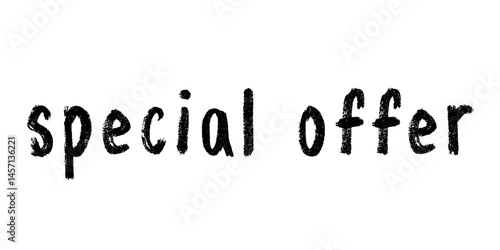 Special offer lettering Handwritten word Modern brush calligraphy Template for marketing ad, print, web, banner, poster, flyer Ink illustration