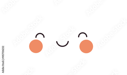 A friendly cloud with rosy cheeks and a charming smile floats gently across the sky, spreading cheerfulness and gentle weather.