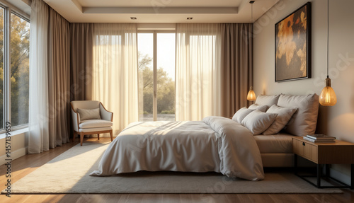 Stylish Modern Bedroom with Natural Light