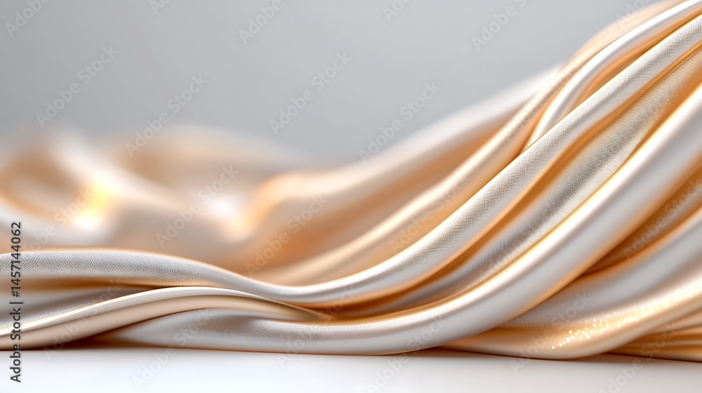 Abstract Gold and Silver Waves with Glittering Sparkles Abstract Gold and Silver Waves with Glittering Sparkles