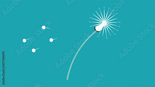 Dandelion Seeds in the Wind A closeup of dandelion seeds being blown by the wind symbolizing the release of worries and the potential for new beginnings and growth.