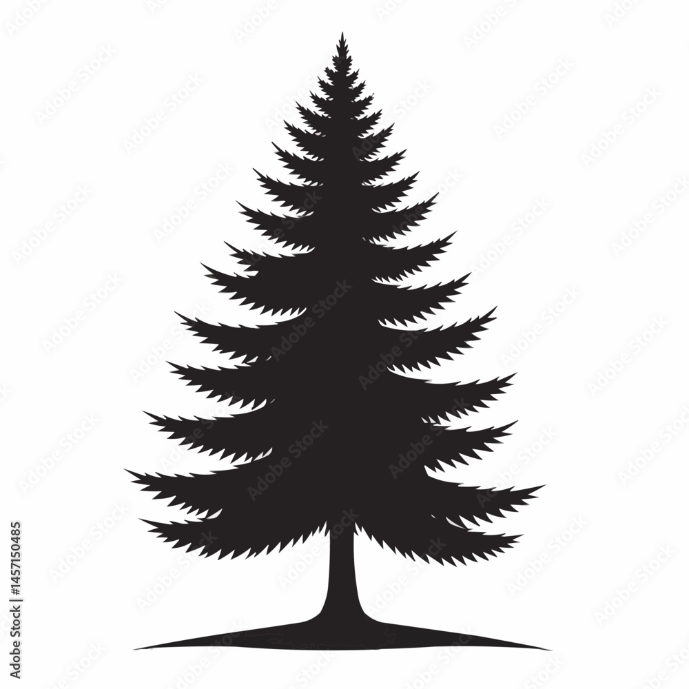 Fototapeta premium pine tree stand silhouetted on a hill