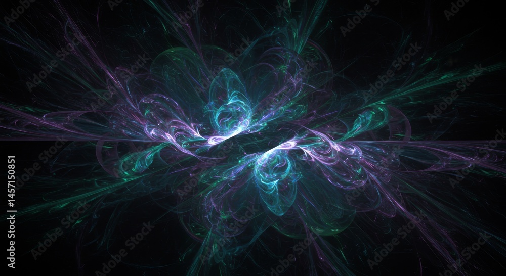 Abstract Teal Purple Fractal Art Background Abstract Teal Purple Fractal Art Background