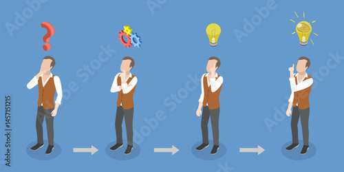 3D Isometric Flat Vector Illustration of Solution for Messy Chaos Situation, Emotional Intelligence