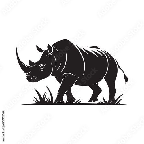rhino vector silhouette clip art logo design illustration